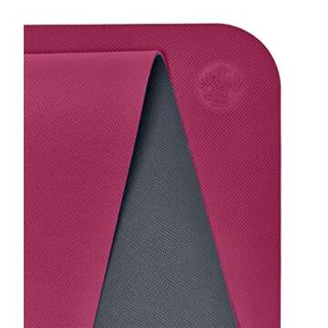 Manduka Begin Yoga Mat - Perfect for Beginners in Yoga & Pilates, Women and Men, 5mm Thick, Reversible, 68 inch (172cm) Dark Pink