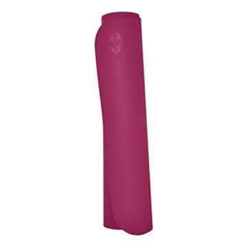 Manduka Begin Yoga Mat - Perfect for Beginners in Yoga & Pilates, Women and Men, 5mm Thick, Reversible, 68 inch (172cm) Dark Pink