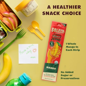 SOLELY Organic Mango Fruit Jerky - All-Natural Healthy Snack