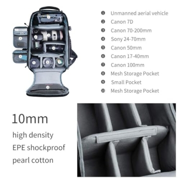 BESCHOI Waterproof Photography Backpack with Tripod Strap