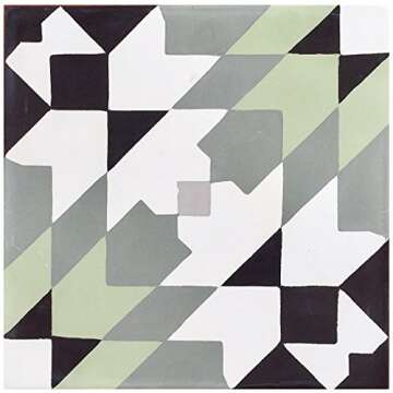 Rustico Casablanca Green Cement Tile 8" x 8" Pack of 13