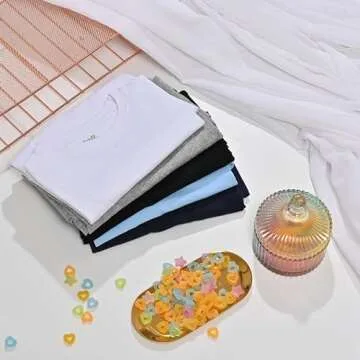 Semois 5 Pack Boys Long Sleeve Soft Cotton Tees