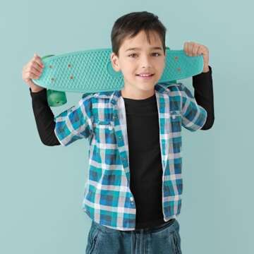 Semois 5 Pack Boys Long Sleeve Soft Cotton Tees