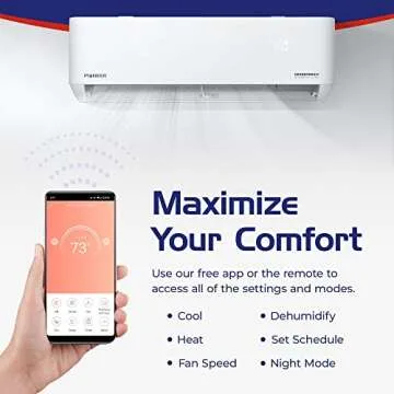 Pioneer® Diamante Ultra 12,000 BTU 23 SEER Energy-Star Wi-Fi Ductless Mini-Split Inverter++ Air Conditioner Heat Pump Full Set with 16 Ft. Kit