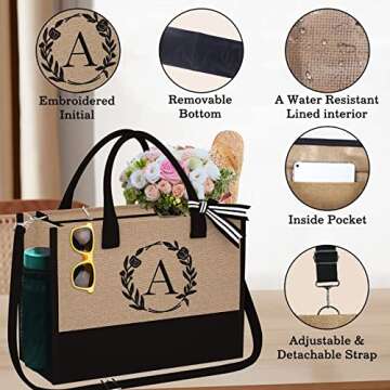 Personalized YOOLIFE Jute Tote Bag for Women Gifts