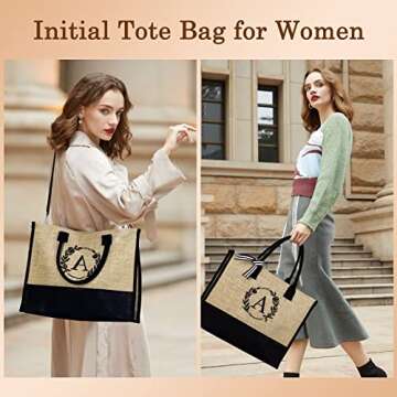 Personalized YOOLIFE Jute Tote Bag for Women Gifts