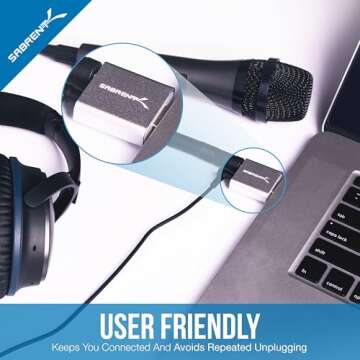 SABRENT Aluminum USB External Stereo Sound Adapter for Windows and Mac. Plug and Play No Drivers Needed. [Silver] (AU-EMAC)