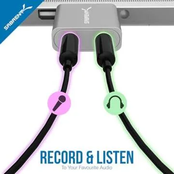 SABRENT Aluminum USB External Stereo Sound Adapter for Windows and Mac. Plug and Play No Drivers Needed. [Silver] (AU-EMAC)