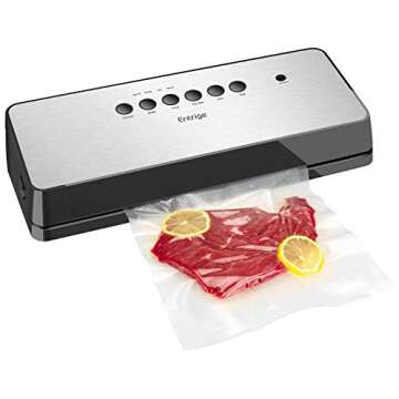 Vacuum Sealer Machine By Entrige, Automatic Food Sealer for Food Preservation w /Starter Kit, Dry Mo...