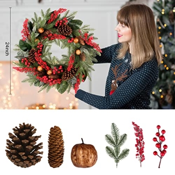 Stunning 24 Inch Christmas Wreath for Holiday Decor