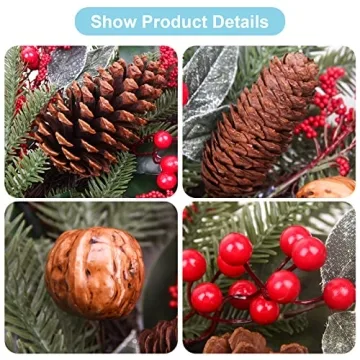 Stunning 24 Inch Christmas Wreath for Holiday Decor