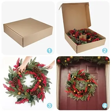 Stunning 24 Inch Christmas Wreath for Holiday Decor