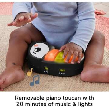 Fisher-Price Baby Bouncer Palm Paradise Jumperoo Activity Center with Music Lights Sounds and Developmental Toys​