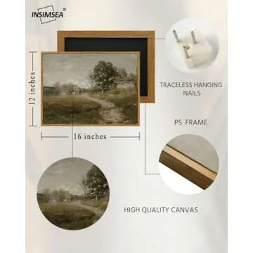 InSimSea Vintage Framed Canvas Wall Art for Home Decor