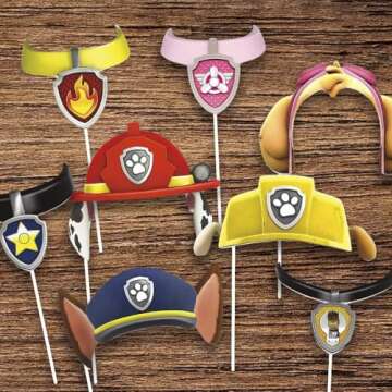 amscan Paw Patrol Photo Booth Props | Assorted Designs | 8 Pcs