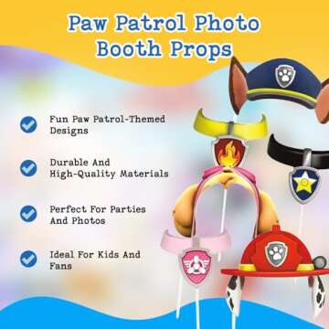 amscan Paw Patrol Photo Booth Props | Assorted Designs | 8 Pcs