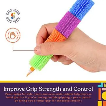 Special Supplies 50 Squishy Pencil Grips for Kids and Adults - Colorful, Cushioned Holders for Handwriting, Drawing, Coloring - Ergonomic Right or Left-Handed Use - Reusable (50-Pack)