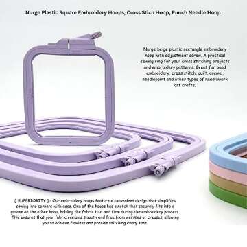 Nurge Lilac Embroidery Hoops Set - Durable & Versatile