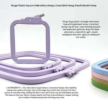 Nurge Lilac Embroidery Hoops Set - Durable & Versatile