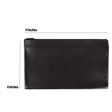 Security Bank Deposit/Utility Zipper Coin Bags, 11 X 6 Inches - Leather Zipper Pocket Money Holder, ...