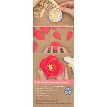 Lia Griffith LG40006 Crepe Paper Kit, Peony Flowers, Sizes, Colors may vary, 29 Count