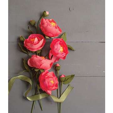 Lia Griffith LG40006 Crepe Paper Kit, Peony Flowers, Sizes, Colors may vary, 29 Count