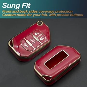 Stylish FEYOUN Key Fob Cover for Jeep Gladiator Wrangler