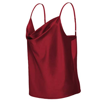 TOUTOUAI Women's Elegant Silk Satin Cami Tank Top