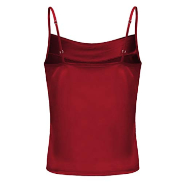 TOUTOUAI Women's Elegant Silk Satin Cami Tank Top