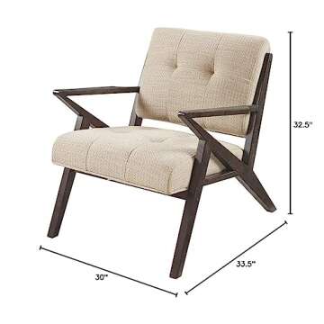 Ink+Ivy Rocket - Mid Century Modern Accent Chair - Comfortable All Foam Lounge Armchair Sturdy Solid Wood Frame Z Rocket Retro Style
