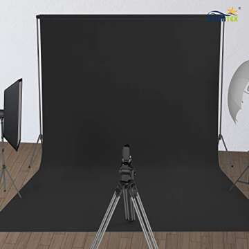 ISSUNTEX 6X9 ft Background Muslin Backdrop, Photo Studio, Collapsible High Density Screen for Video ...
