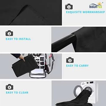 ISSUNTEX 6X9 ft Background Muslin Backdrop, Photo Studio, Collapsible High Density Screen for Video Photography and Television-Black