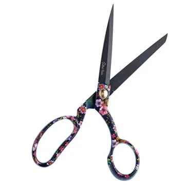 The Quilted Bear Fabric Scissors - 8.5" (21.5cm) Titanium Precision Blade Sharp Heavy Duty Sewing Sc...