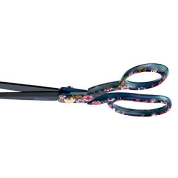 The Quilted Bear Fabric Scissors - 8.5" (21.5cm) Titanium Precision Blade Sharp Heavy Duty Sewing Scissors Great for Fabric Cutting & Crafting with Multiple Designs (Floral Print)