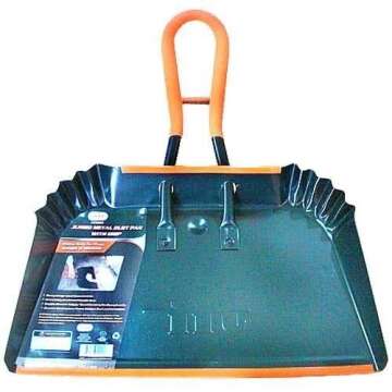 17 Inch Jumbo Metal Dust Pan with Grip - Heavy Duty Cleaning Supplies