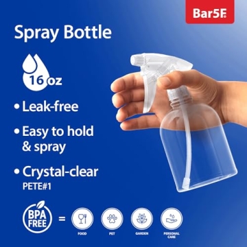 Bar5F 16 oz Durable Leak Proof Spray Bottle