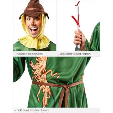 Rubies Wizard of Oz Scarecrow Costume for Themed Parties and Halloween, As Shown, One Size US