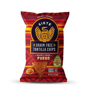 Siete Grain Free Tortilla Chips - Fuego (1 Oz, 24 Bags)