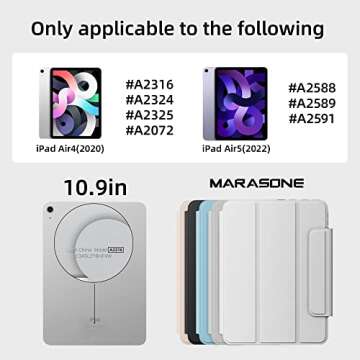 Marasone iPad Air 5th Generation Magnetic Case 2022 / iPad Air 4th 2020 Case 10.9 Inch Double-Layer ...