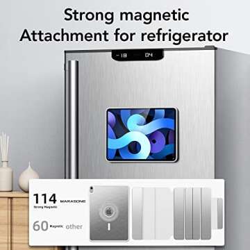 Marasone iPad Air 5th Generation Magnetic Case 2022 / iPad Air 4th 2020 Case 10.9 Inch Double-Layer Magnetic Folio Cover with Multiple Angles and Pencil Charging Support, Premium PU Leather (White)