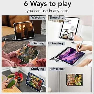 Marasone iPad Air 5th Generation Magnetic Case 2022 / iPad Air 4th 2020 Case 10.9 Inch Double-Layer Magnetic Folio Cover with Multiple Angles and Pencil Charging Support, Premium PU Leather (White)