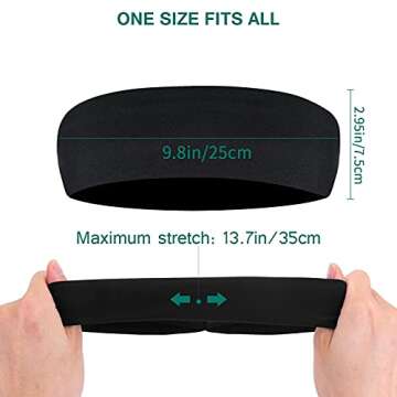 poshei Mens Headband (4 Pack), Mens Sweatband & Sports Headband for Running, Cycling, Yoga, Basketball - Stretchy Moisture Wicking Hairband