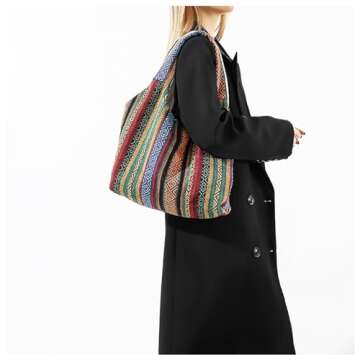QTKJ Bohemia Tote Bag - Stylish and Versatile Canvas Bag