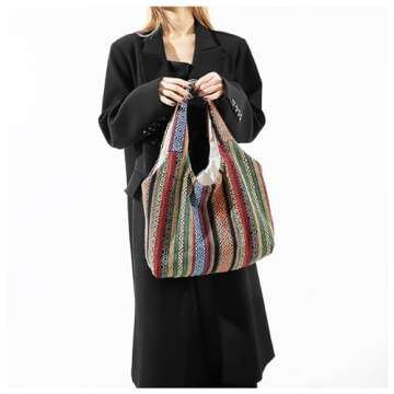 QTKJ Bohemia Tote Bag - Stylish and Versatile Canvas Bag