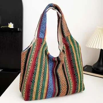 QTKJ Bohemia Tote Bag - Stylish and Versatile Canvas Bag