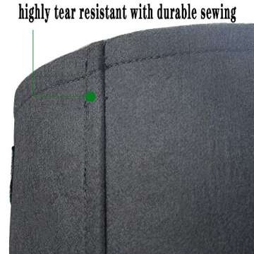 JERIA 4-Pack 7 Gallon Potato Grow Bags w/Access Flap, Aeration Fabric Pots with Handles（Black