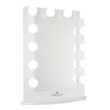 Impressions Vanity Hollywood Iconic XL Plus White Vanity Mirror