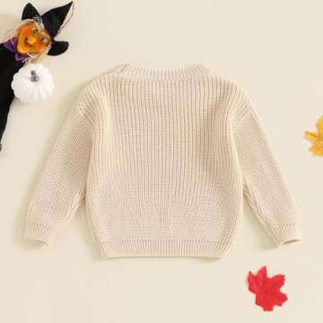 Pivanzore Cute Pumpkin Toddler Baby Sweater - Oversized Comfort