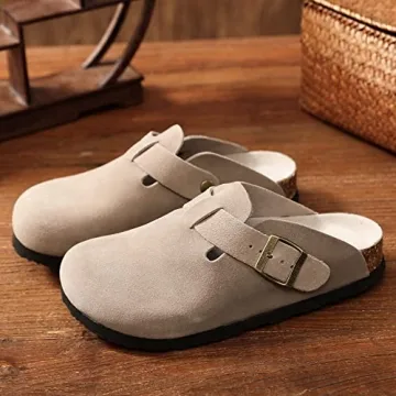 Women's Clogs with Arch Support and Adjustable Buckle