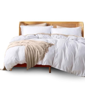 Soft Nestl White Duvet Cover Queen Size Set for Comfort